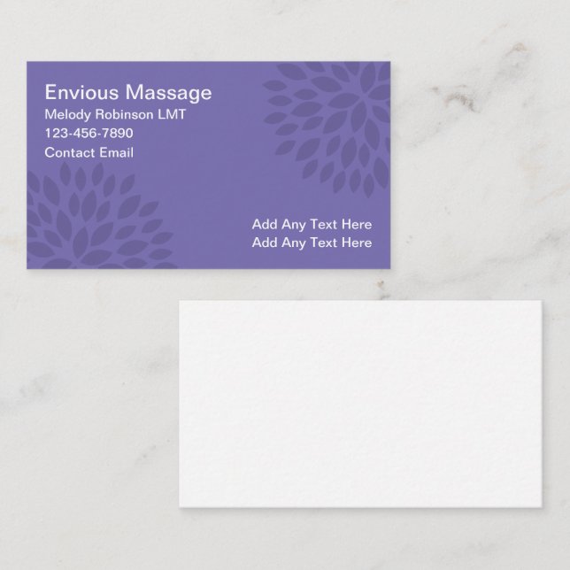Trendy Massage Therapy Business Cards Visitenkarte (Vorne/Hinten)