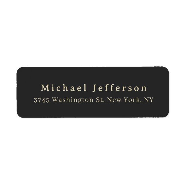 Trendy Matte Black Minimalist Own Name Address (Vorne)