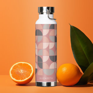 Trendy MCM Halbmondmuster mit blauer Namensblöcke Trinkflasche