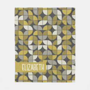 Trendy MCM Halbmondmuster mit Goldnamenblock Fleecedecke