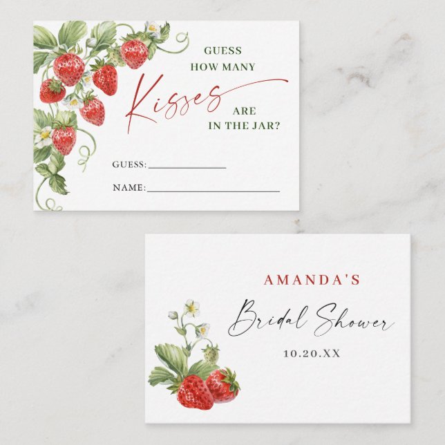 Trendy Meadow Strawberry schätzt, wie viele Game C Visitenkarte (Vorne/Hinten)