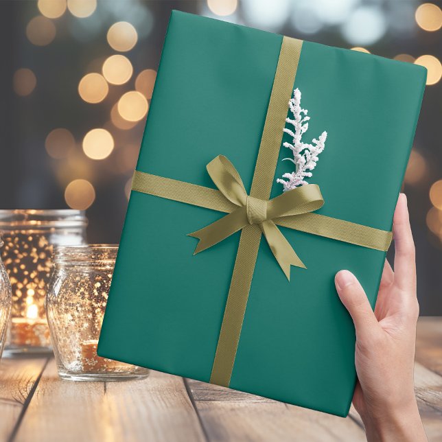 Trendy Medium Bluish Green Wrapping Paper Geschenkpapier (Von Creator hochgeladen)