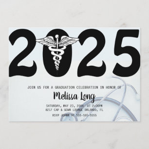 Trendy medizinische RN-SchulAbschluss-Mitteilung Einladung