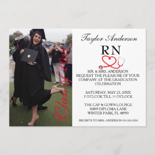 Trendy medizinische RN-SchulAbschluss-Mitteilung Einladung