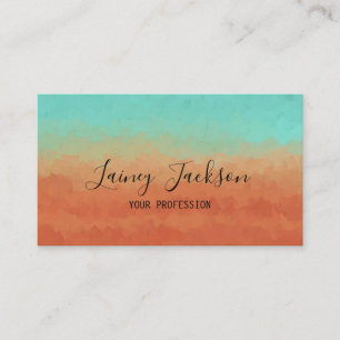 Trendy meergrün und gebrannt orange abstrakt visitenkarte