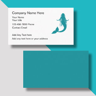 Trendy Mermaid Theme Nautic Business Cards Visitenkarte