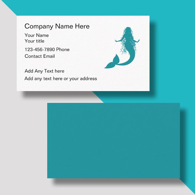 Trendy Mermaid Theme Nautic Business Cards Visitenkarte (Von Creator hochgeladen)