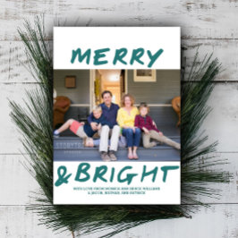 Trendy Merry and Bright Foto Card | AQUAMARIN Feiertagskarte