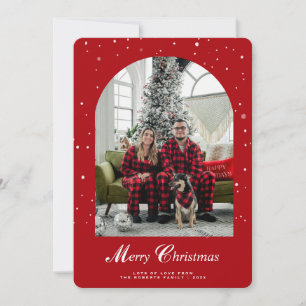 Trendy Merry Christmas Elegantes Arch Foto Feiertagskarte