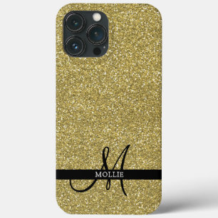 Trendy Metallic Glitzer Gold Light Mit Monogramm Case-Mate iPhone Hülle
