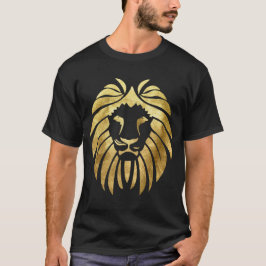 Trendy Metallic Gold Lion T-Shirt