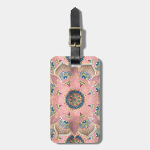 Trendy Metallic Gold und Pink Mandala Design Gepäckanhänger