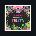 Trendy Mexican Floral Fiesta Birthday Baby Shower Serviette<br><div class="desc">Fiesta-Einwegserviette mit lebhaften mexikanischen inspirierten Blumen- und Kaktusmustern © Blue Bunny Studio</div>