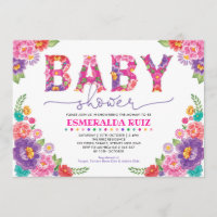 Trendy mexikanische Floral Fiesta Girl Babydusche