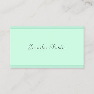 Trendy Mini Green Template Modernes Script Monogra Visitenkarte