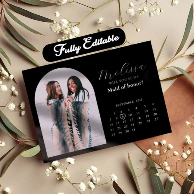 Trendy Minimal Arch Bridesmaid Vorschlag Card Einladung (Von Creator hochgeladen)