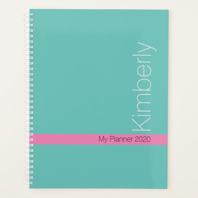 Trendy Minimal Design DIY Name/Betreff/Aquamarin & Planer (Vorderseite)