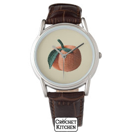 Trendy Minimal Modern Amigurumi Crochet Peach Armbanduhr