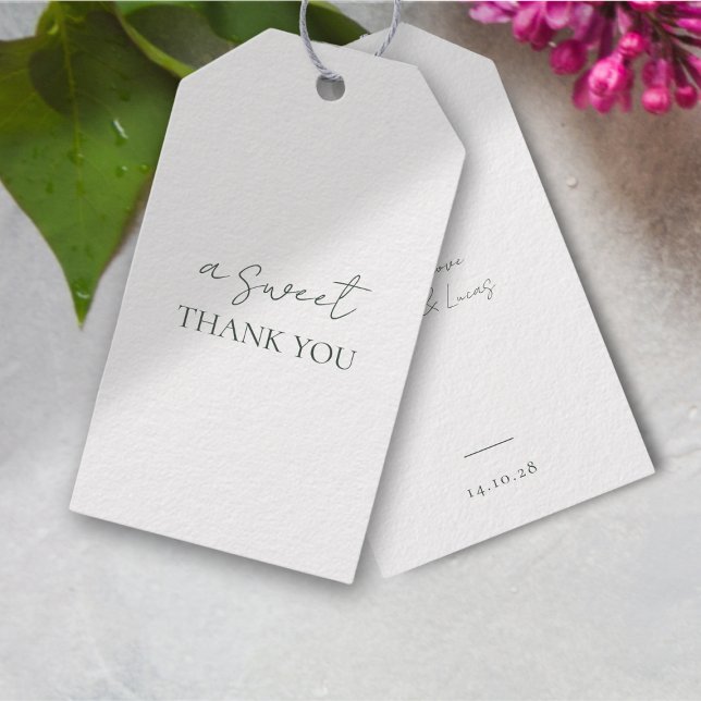 Trendy Minimal Script Wedding Vielen Dank Geschenkanhänger (Von Creator hochgeladen)