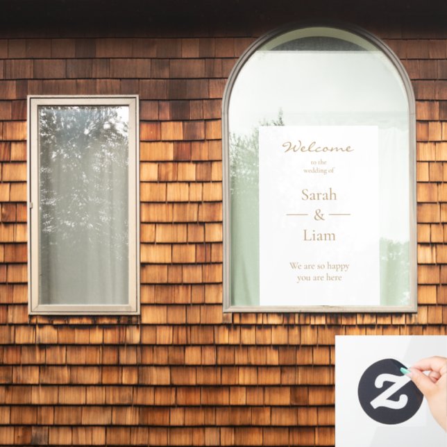 Trendy Minimalism | Chic Golden Schriftart Fensteraufkleber (Fenster Zuhause)