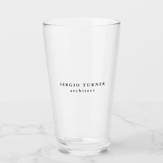 Trendy Minimalistisch Beruflich Glas (Vorderseite)
