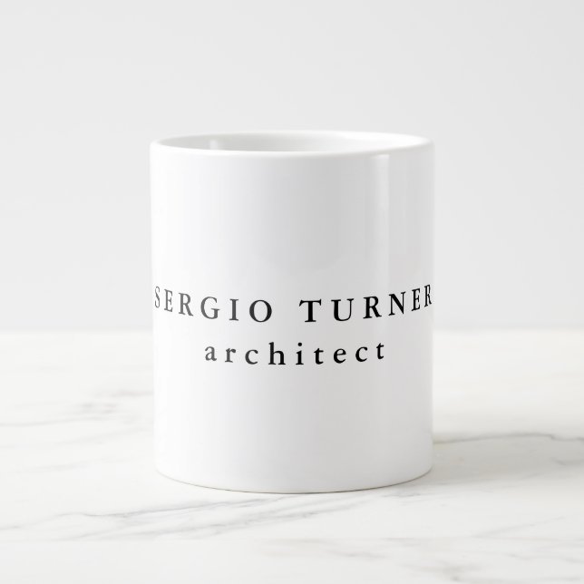 Trendy Minimalistisch Beruflich Jumbo-Tasse (Vorderseite)