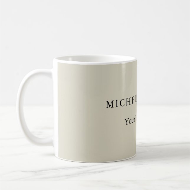 Trendy Minimalistisch Beruflich Modern Name Kaffeetasse (Links)