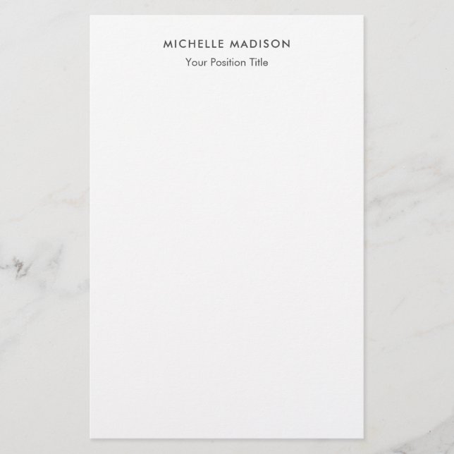 Trendy Minimalistisch Beruflich Schlicht Briefpapier (Vorderseite)