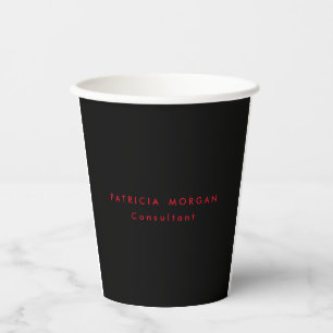 Trendy Minimalistisch Black Red Beruflich Ihren Na Pappbecher