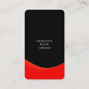 Trendy Minimalistisch Black Red White Creative Sch Visitenkarte