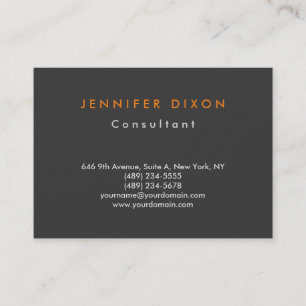 Trendy Minimalistisch Clean Gray Orange Beruflich Visitenkarte