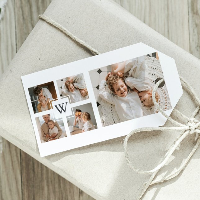 Trendy Minimalistisch Collage Fathers Foto Daddy G Geschenkanhänger (Von Creator hochgeladen)