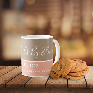 Trendy Minimalistisch Colorblock Nail Salon Busine Kaffeetasse