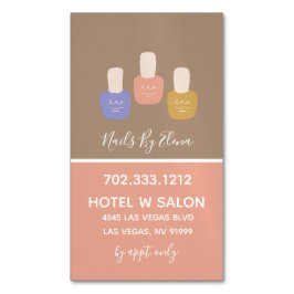 Trendy Minimalistisch Colorblock Nail Salon Magnetische Visitenkarte