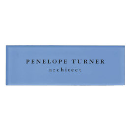 Trendy Minimalistisch Cornflower Blue Beruflich Namenschild