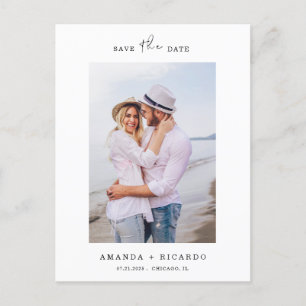 Trendy Minimalistisch Foto Wedding Ankündigungspostkarte