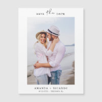 Trendy Minimalistisch Foto Wedding Announcement Ma
