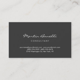 Trendy Minimalistisch Gray Color Business Card Visitenkarte