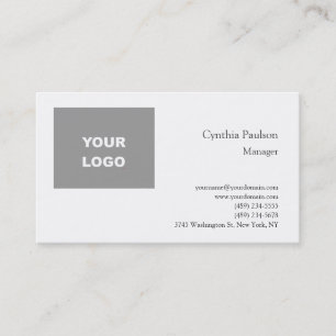 Trendy Minimalistisch Modern Add Your Logo Visitenkarte