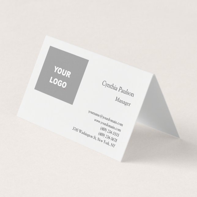 Trendy Minimalistisch Modern Add Your Logo Visitenkarten (Vorderseite)