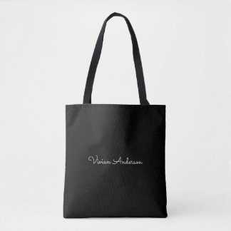 Trendy Minimalistisch Modern Black Script Name