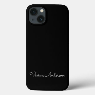 Trendy Minimalistisch Modern Black Script Name Case-Mate iPhone Hülle
