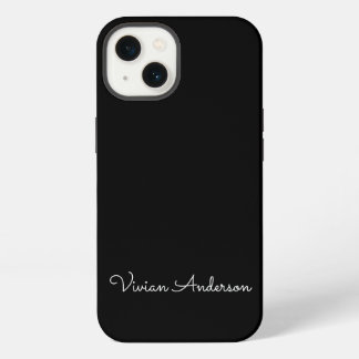 Trendy Minimalistisch Modern Black Script Name iPhone 13 Hülle