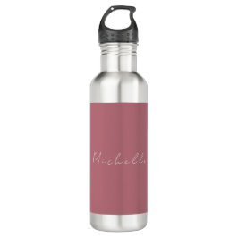 Trendy Minimalistisch Moderne handgeschriebene Ros Edelstahlflasche