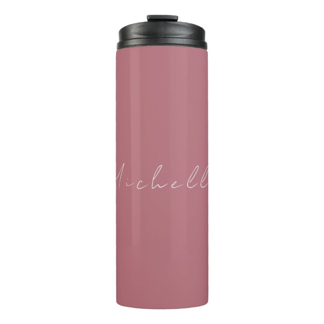 Trendy Minimalistisch Moderne handgeschriebene Ros Thermosbecher (Vorderseite)