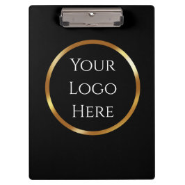 Trendy, Minimalistisch, schwarz und gold mit QR-Co Klemmbrett
