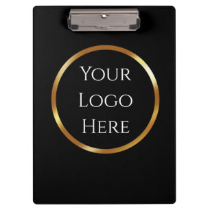 Trendy, Minimalistisch, schwarz und gold mit QR-Co Klemmbrett