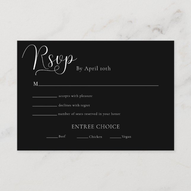 Trendy Minimalistisch Wedding Reply Begleitkarte (Vorderseite)