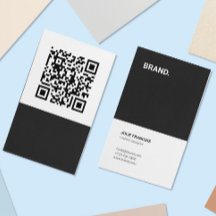 Trendy Minimalistischer Schwarz-weißer QR-Code Ver