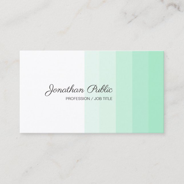 Trendy Mint Green White Handwriting Script Name Visitenkarte (Vorderseite)